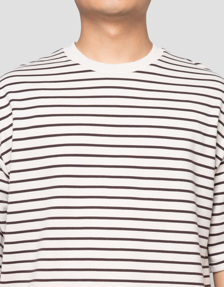 Nevada Textured Stripes Kaos Oversize Pria