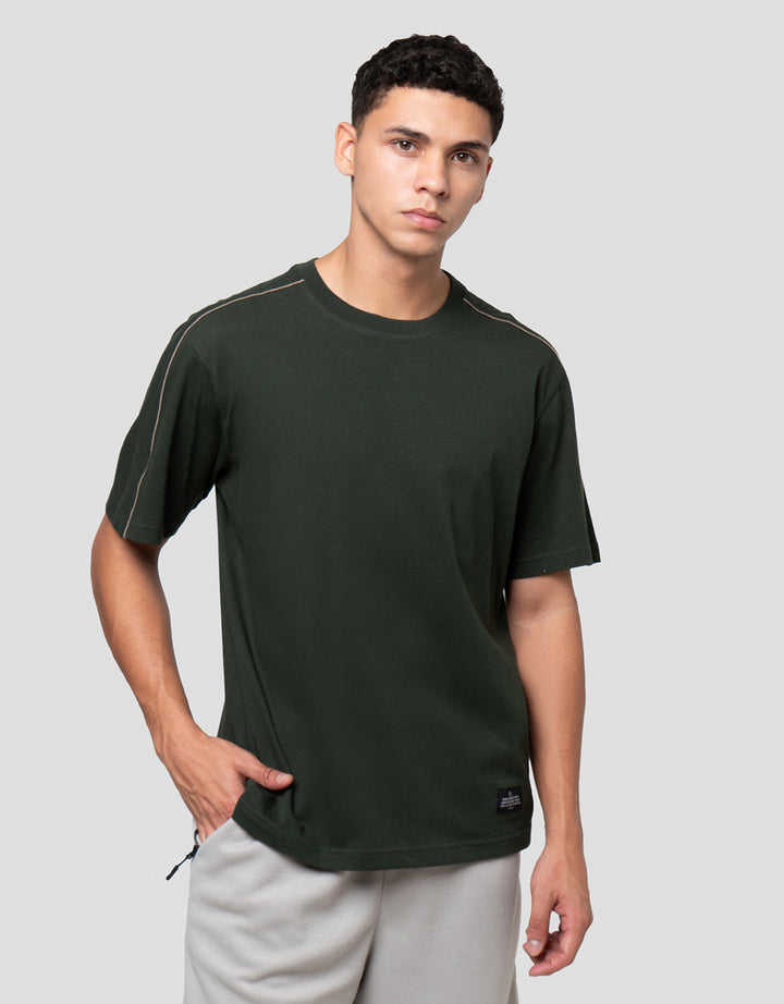 Nevada Plain Contrast Pipping Kaos Pria