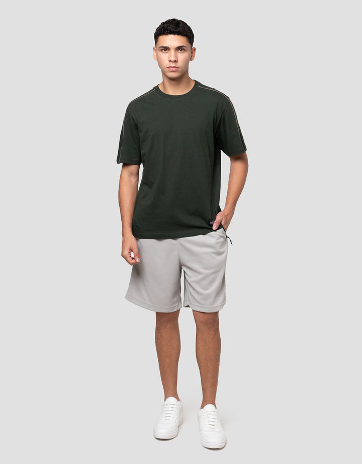 Nevada Plain Contrast Pipping Kaos Pria