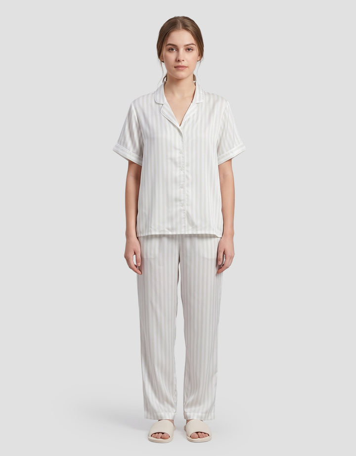 SHE'SENSE STRIPE PAKAIAN SETELAN PIYAMA WANITA