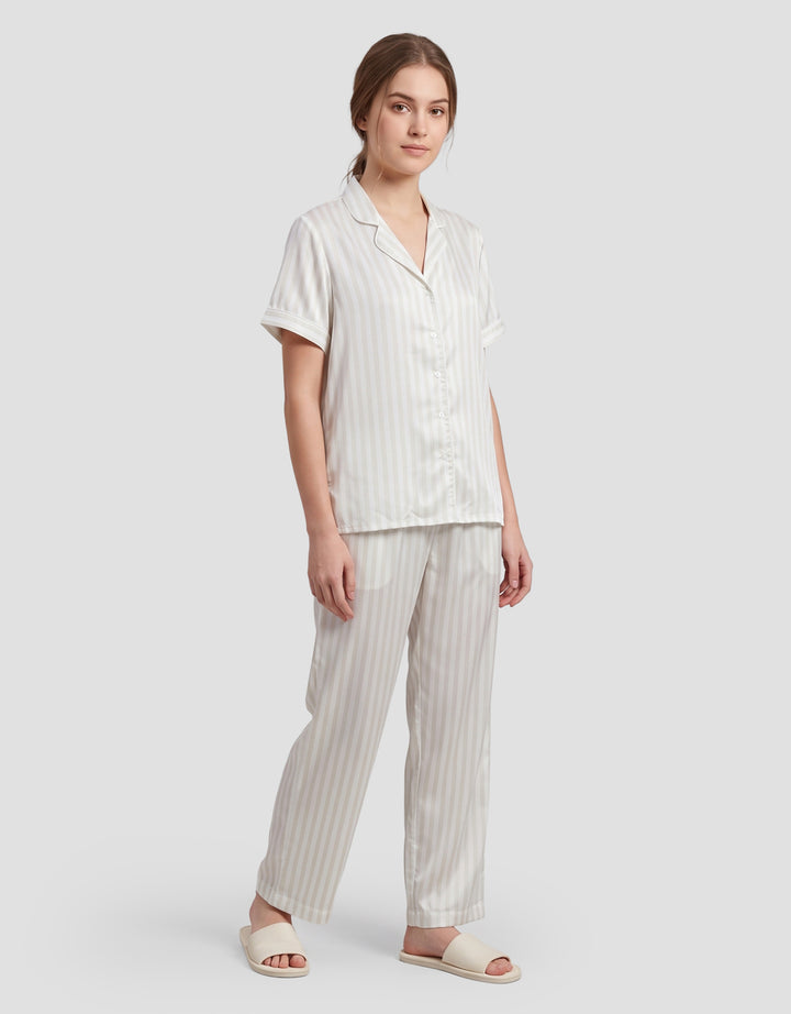 SHE'SENSE STRIPE PAKAIAN SETELAN PIYAMA WANITA