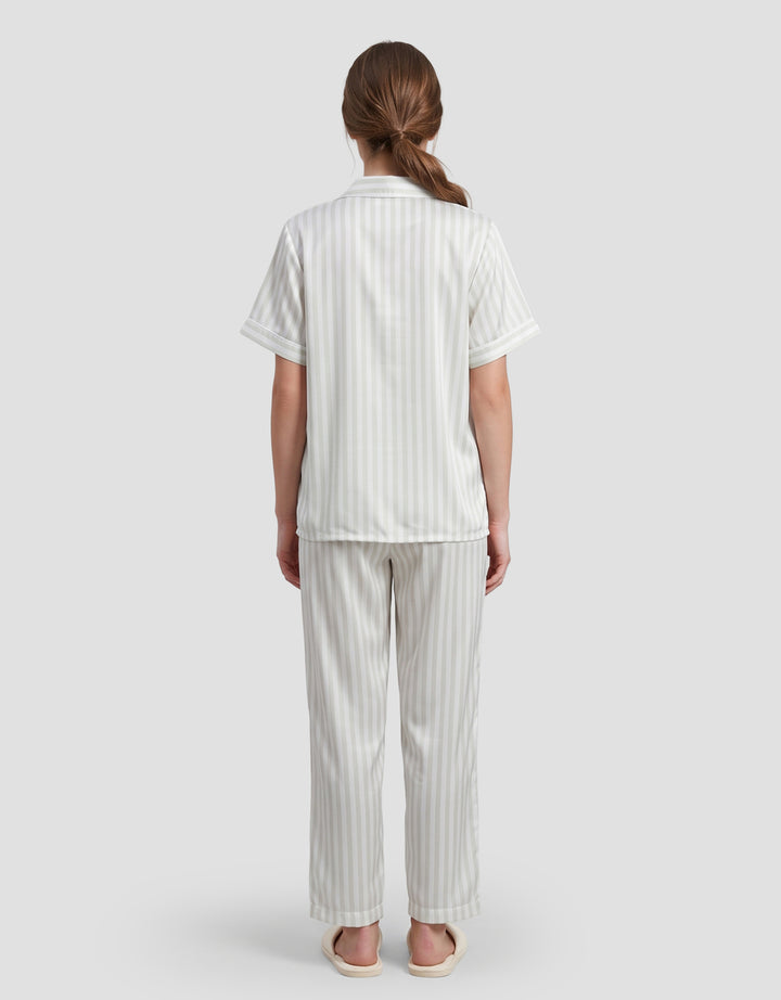 SHE'SENSE STRIPE PAKAIAN SETELAN PIYAMA WANITA