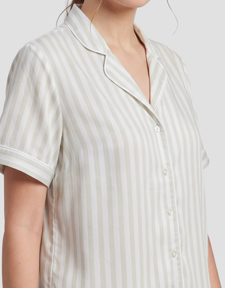 SHE'SENSE STRIPE PAKAIAN SETELAN PIYAMA WANITA