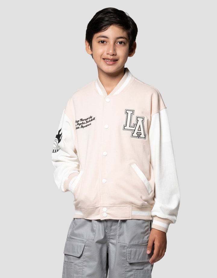 Nevada Knit Varsity With Embro La Jaket Anak Laki-laki