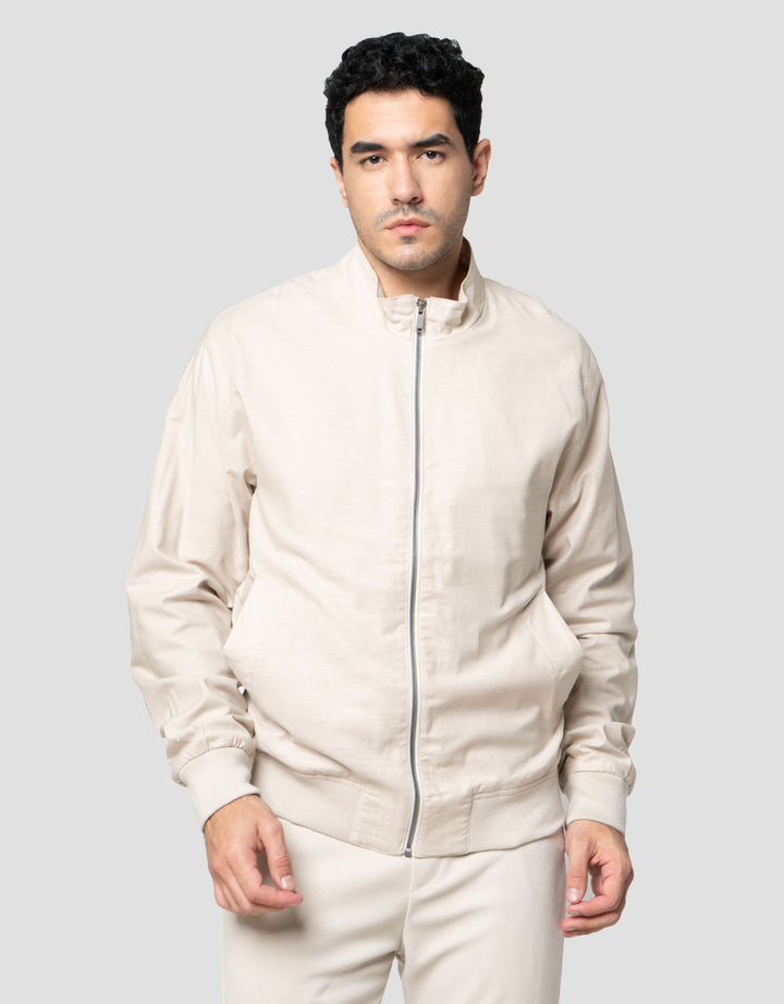 Cole Woven Linen Look Slub Jaket Pria