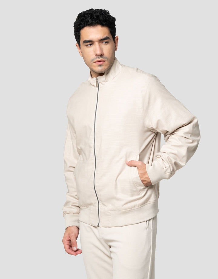 Cole Woven Linen Look Slub Jaket Pria