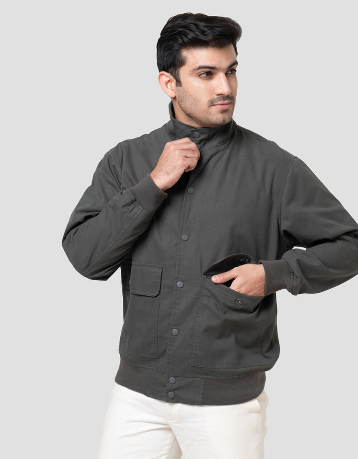 Cole Woven Herrinton Snap Button Jaket Pria