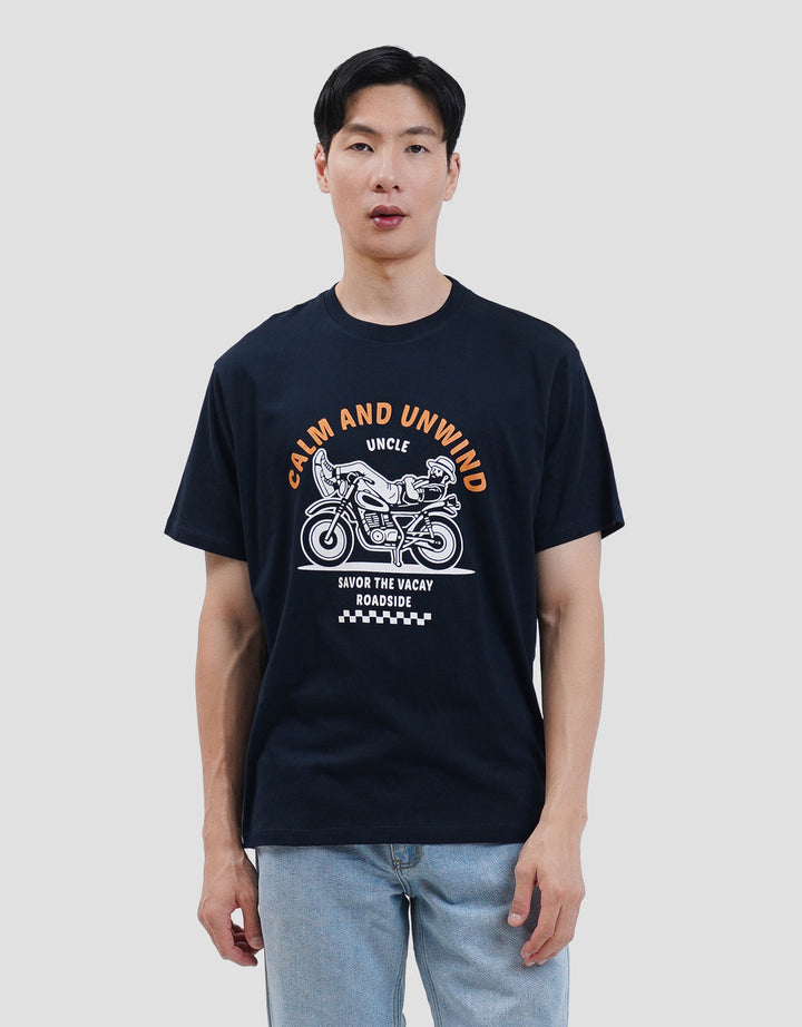 Aos Rockstar Riding-1 AJR2 Kaos Casual Pria