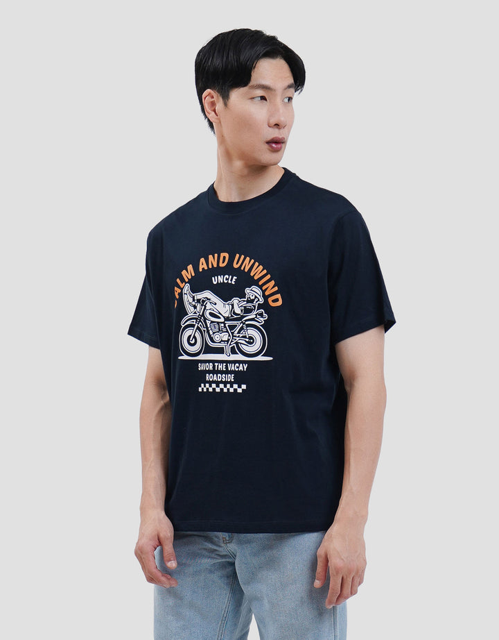 Aos Rockstar Riding-1 AJR2 Kaos Casual Pria