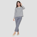 Connexion Drop Shldr Stripe Kaos Wanita