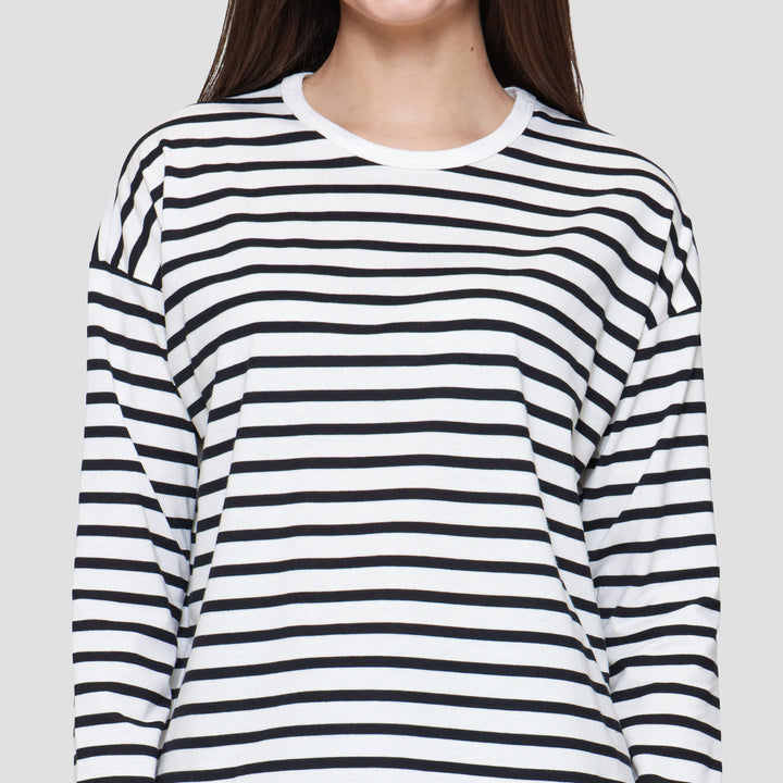 Connexion Drop Shldr Stripe Kaos Wanita