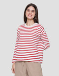 Connexion Drop Shldr Stripe Kaos Wanita