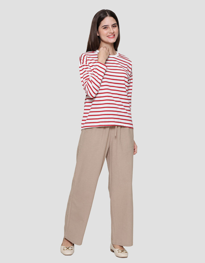 Connexion Drop Shldr Stripe Kaos Wanita