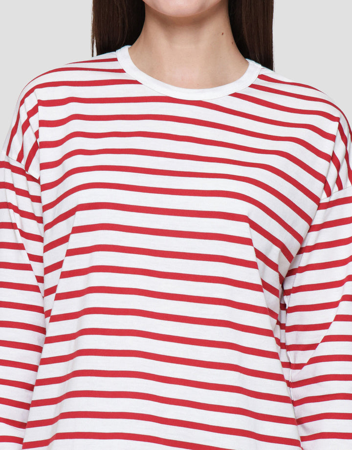 Connexion Drop Shldr Stripe Kaos Wanita