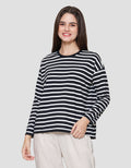 Connexion Drop Shldr Stripe Kaos Wanita