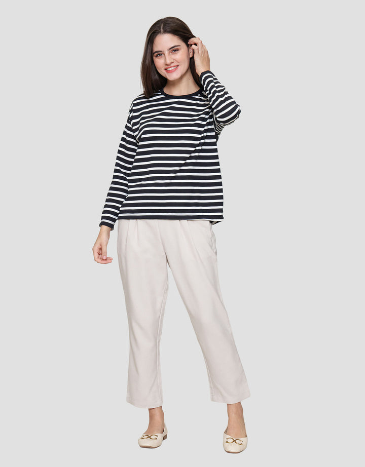 Connexion Drop Shldr Stripe Kaos Wanita