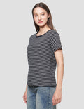 Connexion Rib Stripe Kaos Wanita