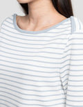 Connexion Boat Neck Stripe Kaos Lengan Panjang Wanita