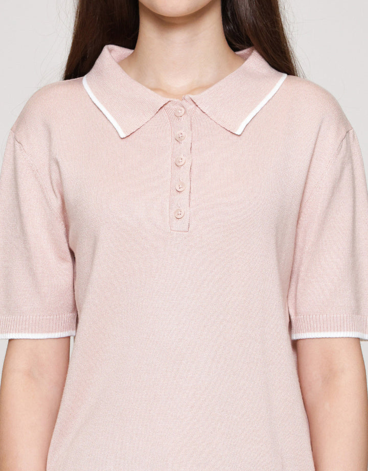 Connexion Rajut Kerah List Kaos Wanita