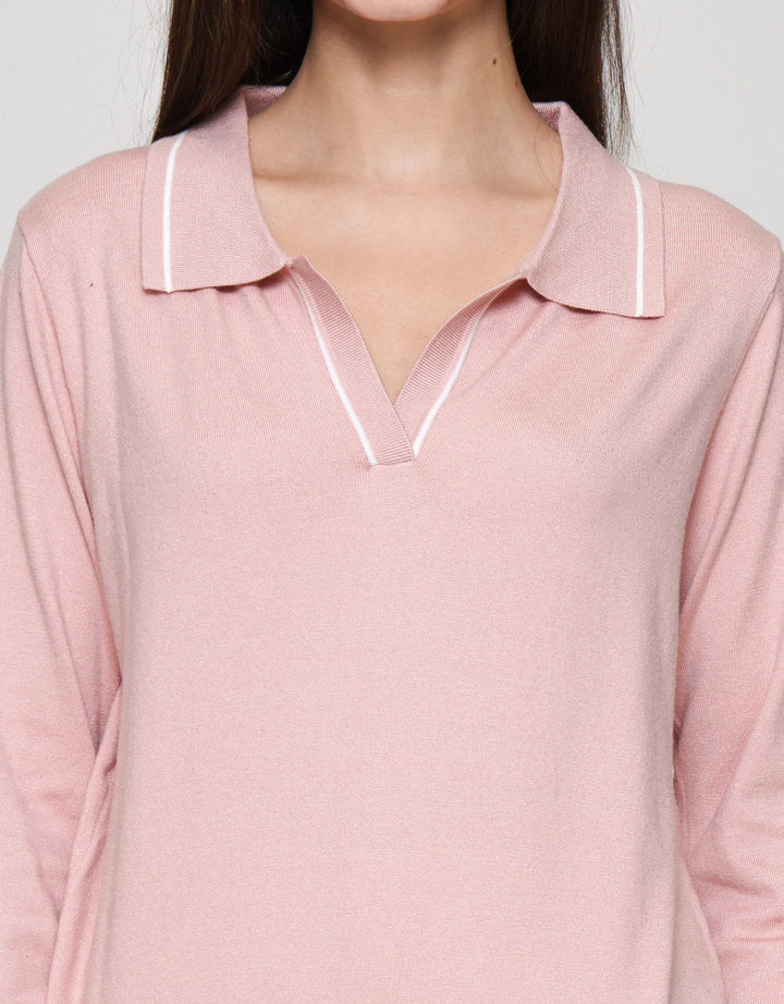 Connexion Rajut List Kaos Lengan Panjang Wanita