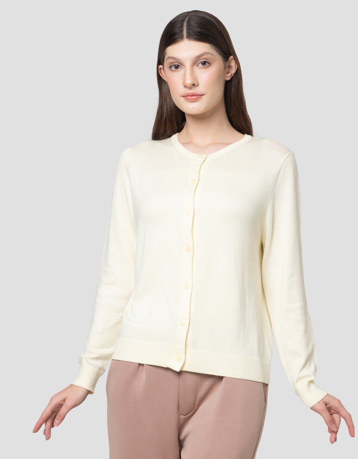 Connexion Round Neck Rajut Cardigan Wanita