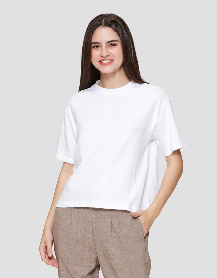 Connexion Boxy Slub Kaos Wanita