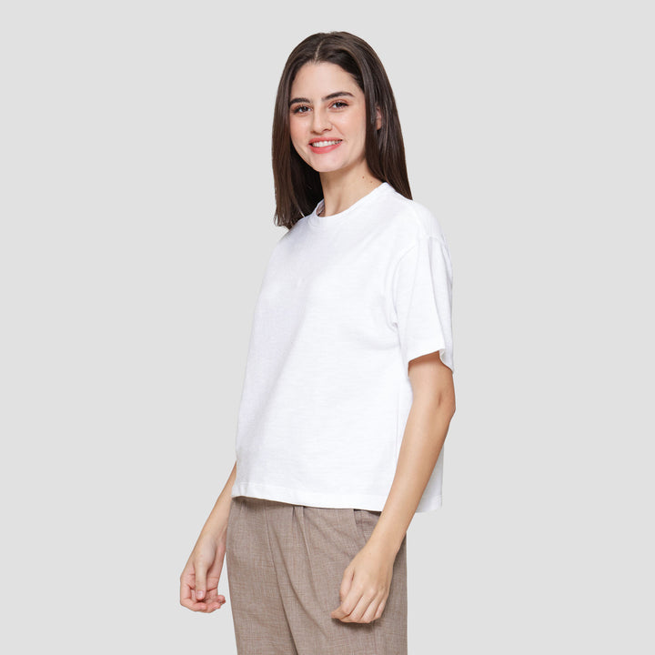 Connexion Boxy Slub Kaos Wanita