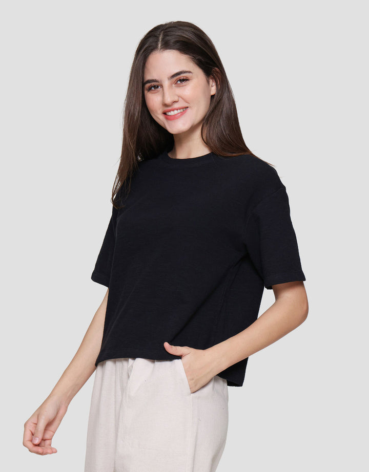 Connexion Boxy Slub Kaos Wanita