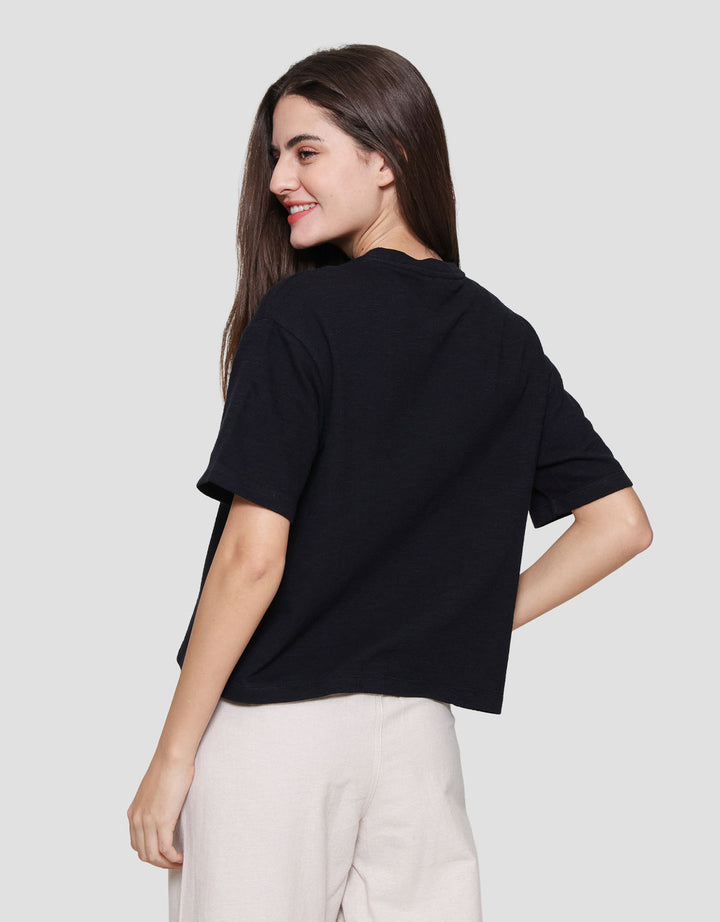 Connexion Boxy Slub Kaos Wanita