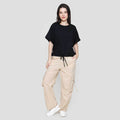 Connexion Drawstring Kaos Oversize Wanita