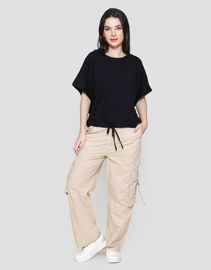 Connexion Drawstring Kaos Oversize Wanita