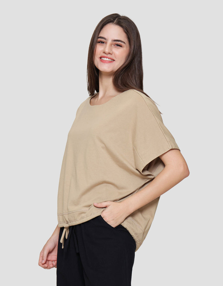 Connexion Drawstring Kaos Oversize Wanita
