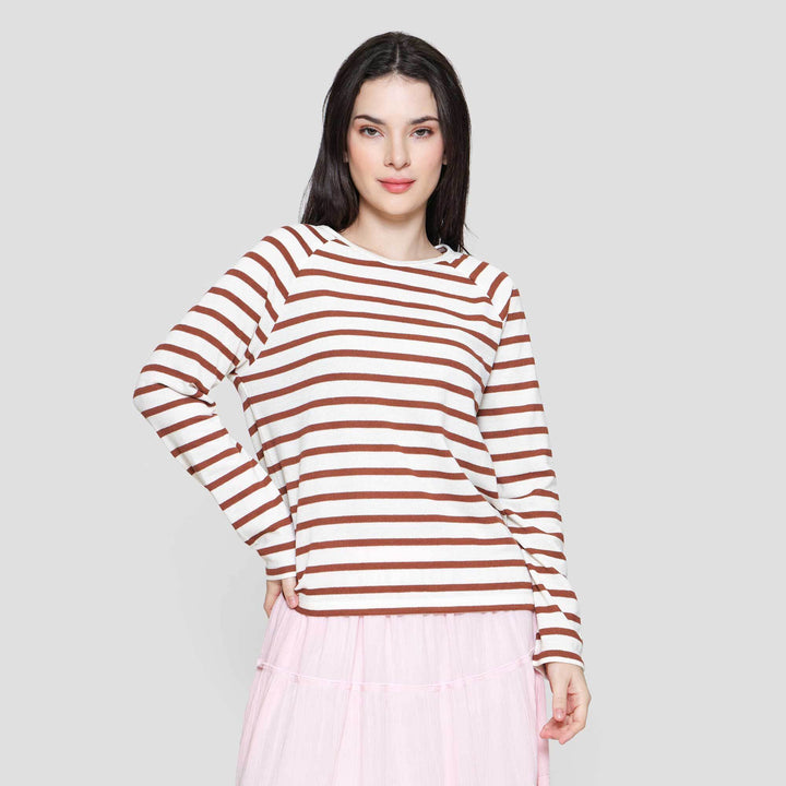 Connexion Raglan Garis Kaos Wanita