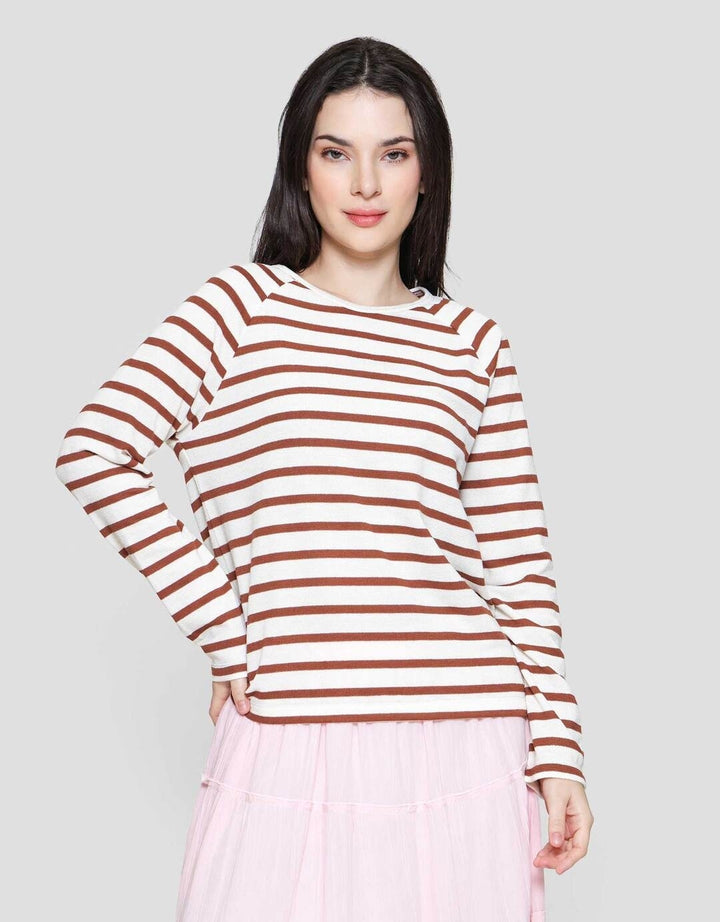 Connexion Raglan Garis Kaos Wanita