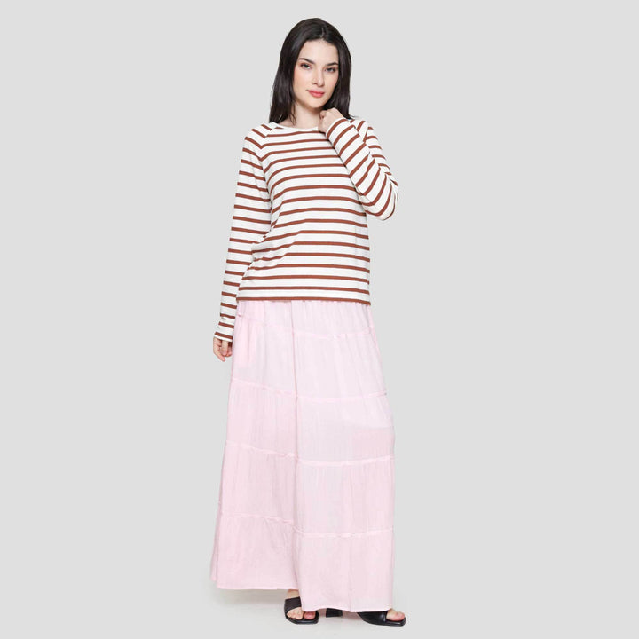 Connexion Raglan Garis Kaos Wanita