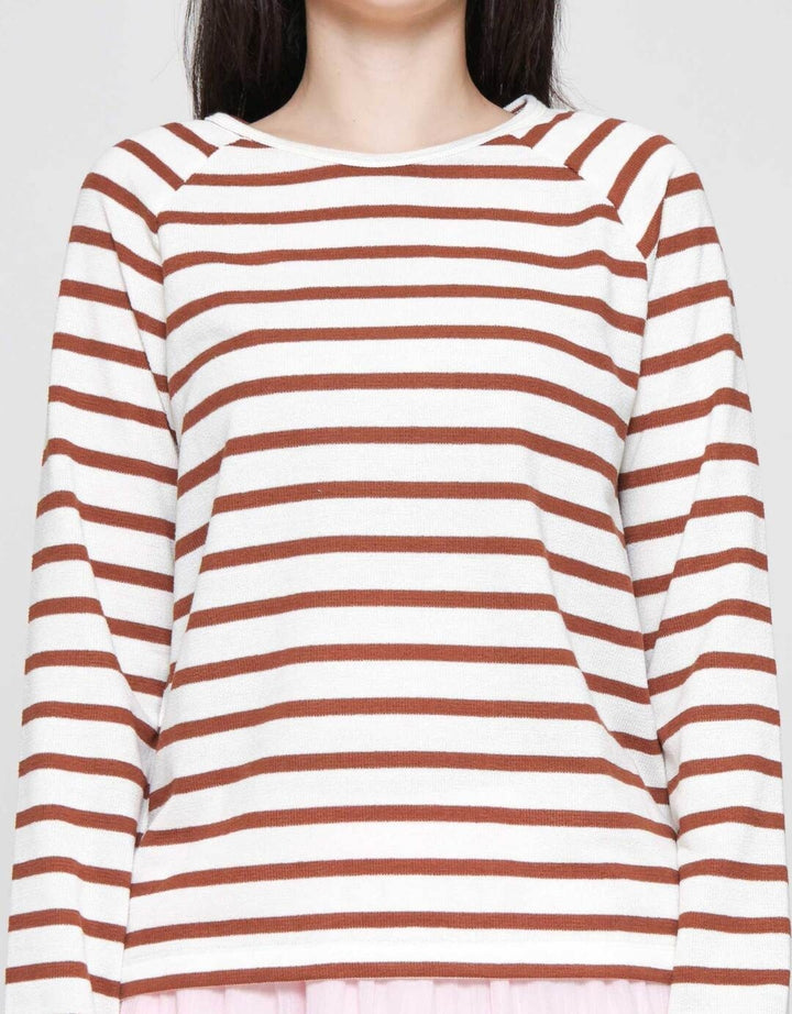 Connexion Raglan Garis Kaos Wanita