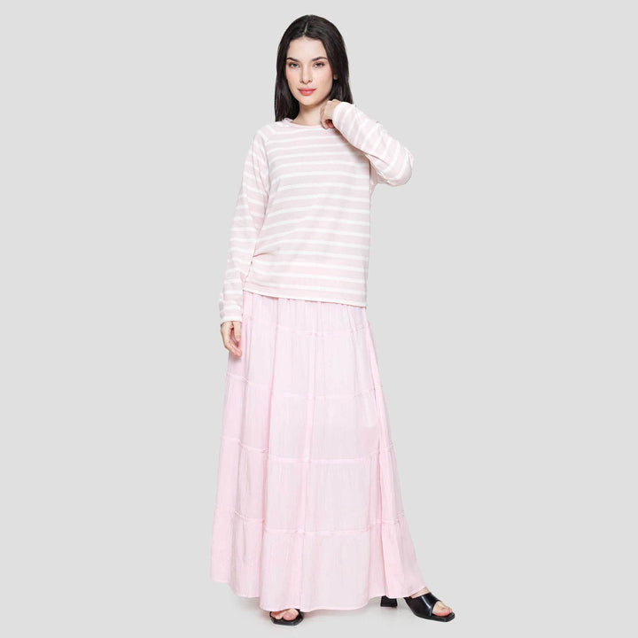 Connexion Raglan Garis Kaos Wanita