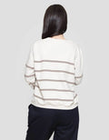 Connexion Garis V Neck Cardigan Wanita