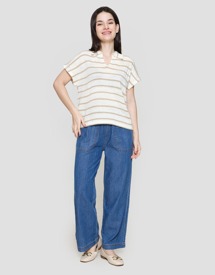 Connexion Kerah V Neck Kaos Wanita