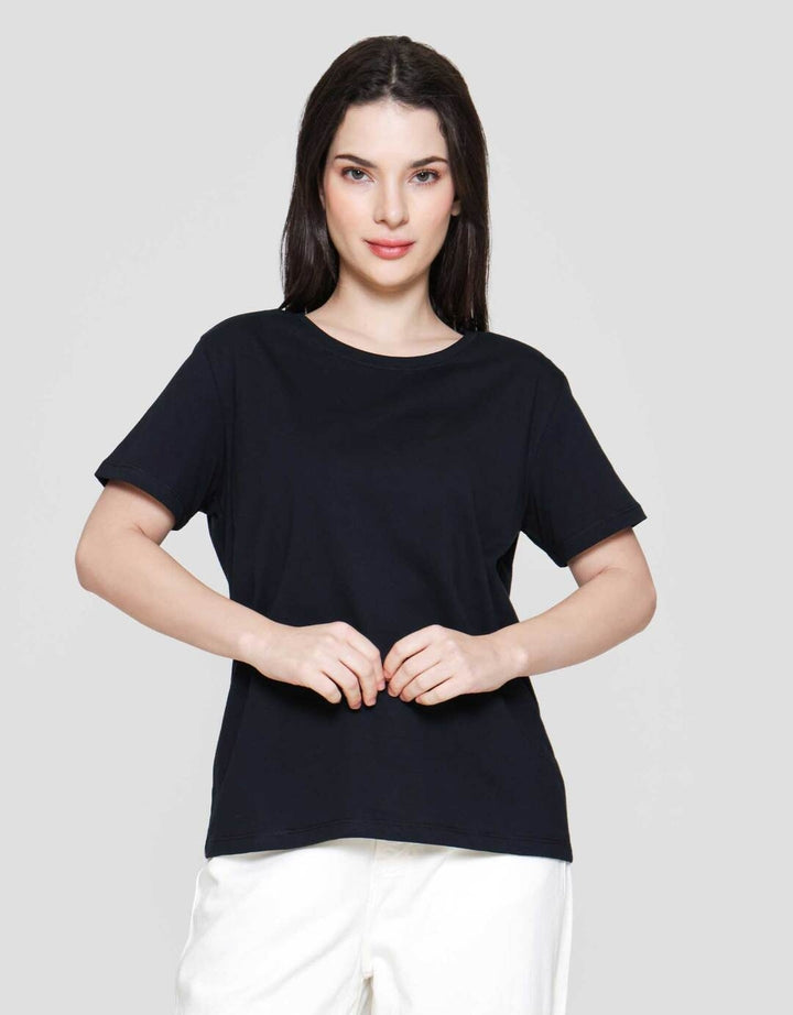 Connexion Knit Enzyme Basic Kaos Lengan Pendek Wanita