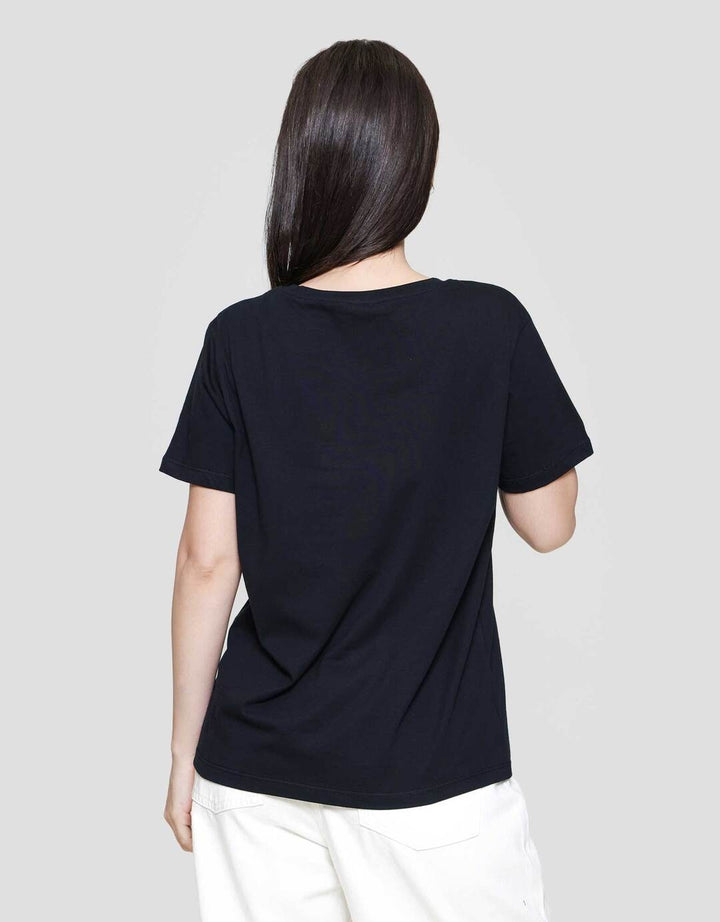 Connexion Knit Enzyme Basic Kaos Lengan Pendek Wanita