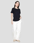 Connexion Knit Enzyme Basic Kaos Lengan Pendek Wanita
