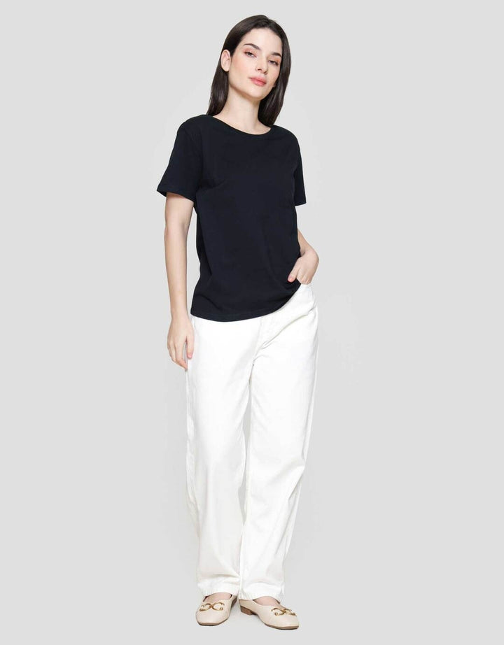 Connexion Knit Enzyme Basic Kaos Lengan Pendek Wanita