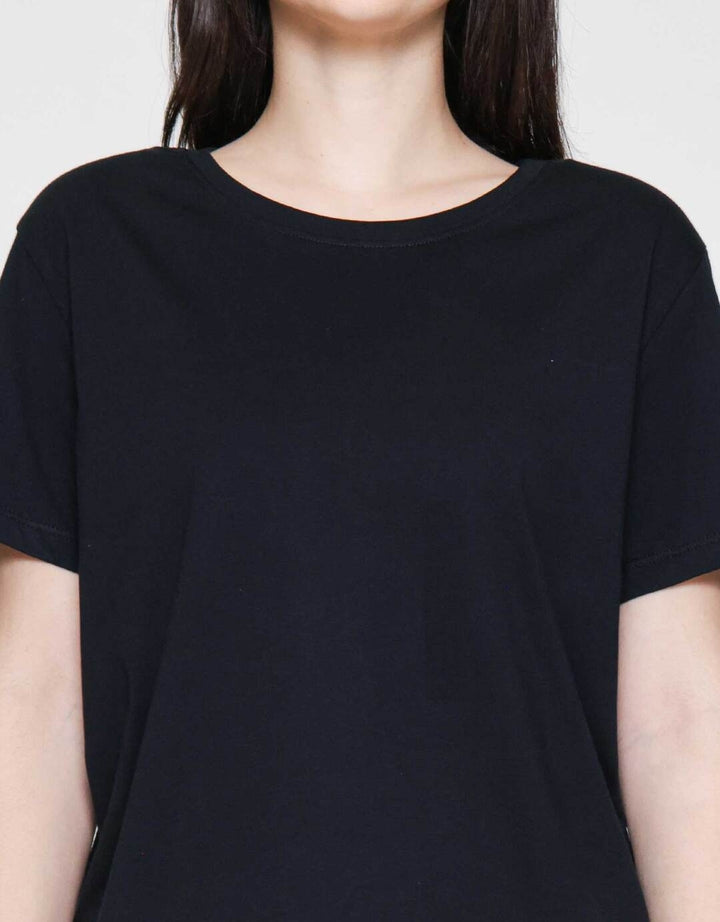 Connexion Knit Enzyme Basic Kaos Lengan Pendek Wanita