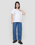 Connexion Knit Enzyme Basic Kaos Lengan Pendek Wanita