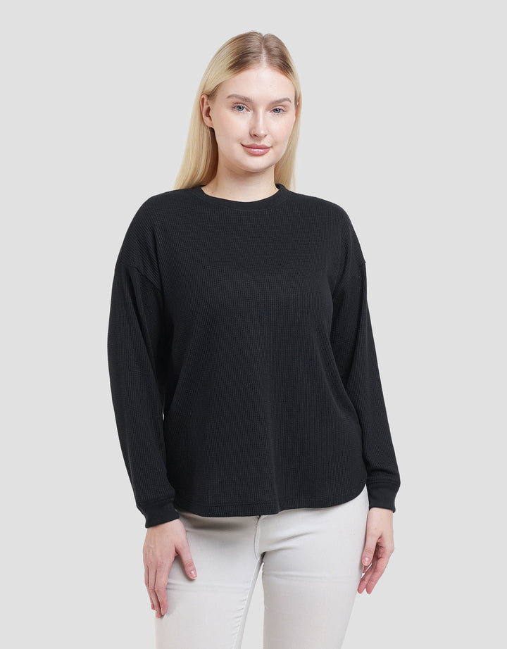 Connexion Waffle Kaos Lengan Panjang Wanita