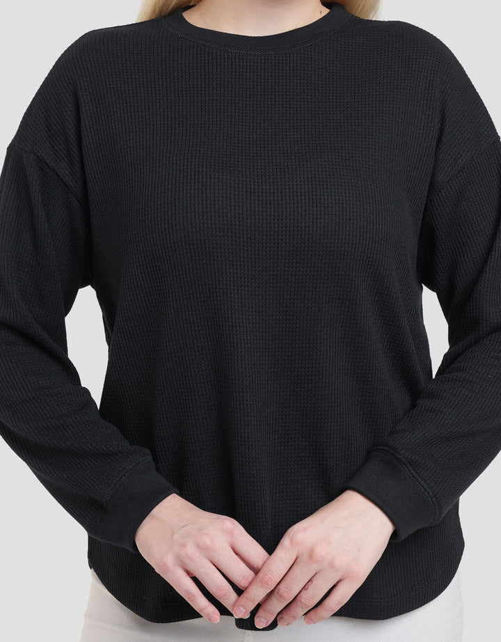 Connexion Waffle Kaos Lengan Panjang Wanita