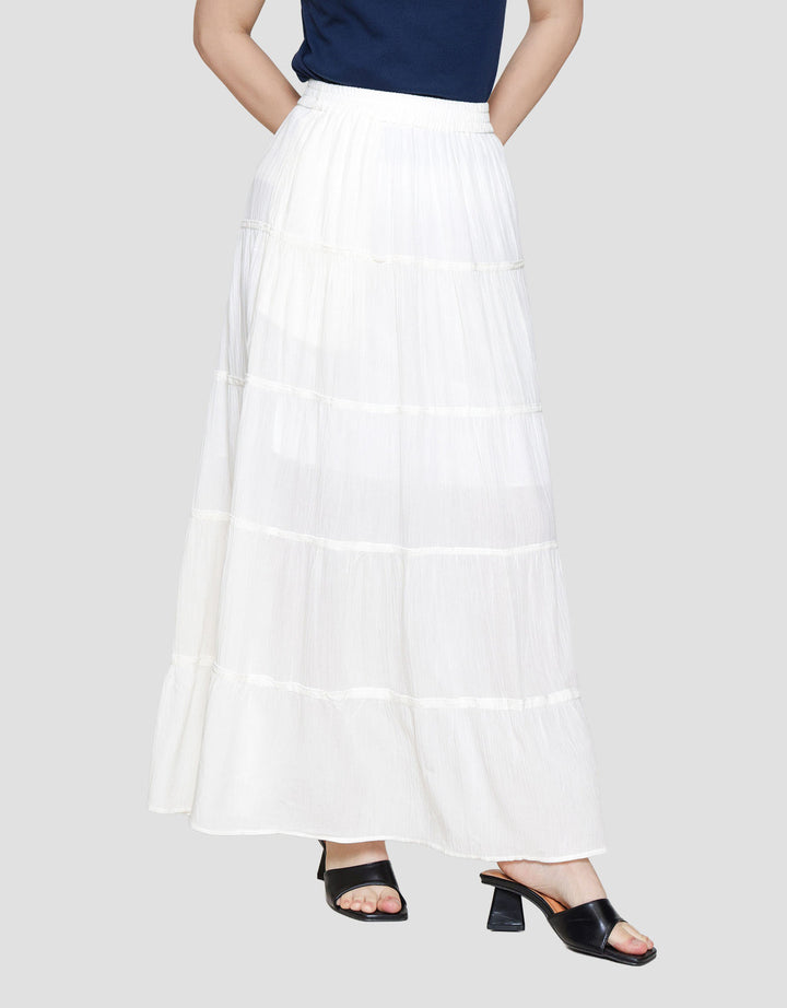 Nevada Tier Rayon Crinckle Rok Maxi Wanita