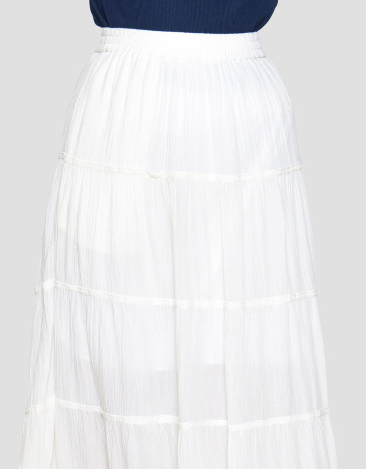 Nevada Tier Rayon Crinckle Rok Maxi Wanita