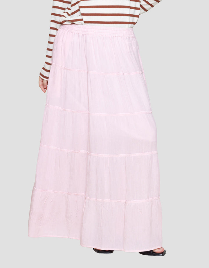 Nevada Tier Rayon Crinckle Rok Maxi Wanita